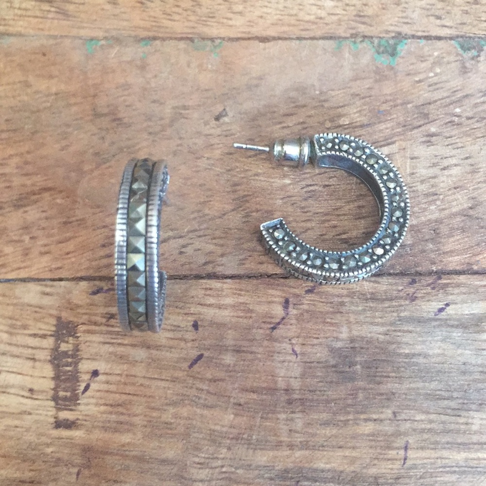 Silver Half Hoop Earrings